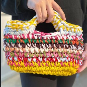colorful t-shirt yarn bag
