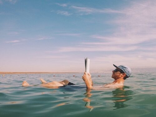 floating in dead sea jordan