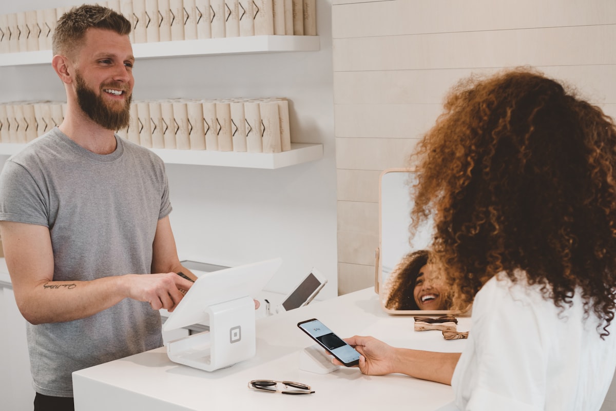 Collecting an order at the counter